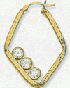 14k Cubic Zirconia Hoop Earrings