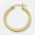 14k Crystal Cut Hoop Earrings