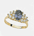 14k Cubic Zirconia and Colored Stone Ring