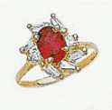 14k Cubic Zirconia and Colored Stone Ring
