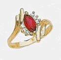 14k Cubic Zirconia and Colored Stone Ring