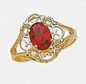 14k Cubic Zirconia and Colored Stone Ring