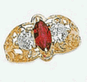 14k Cubic Zirconia and Colored Stone Ring