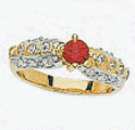 14k Cubic Zirconia and Colored Stone Ring