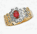 14k Cubic Zirconia and Colored Stone Ring