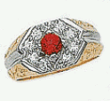 14k Cubic Zirconia and Colored Stone Ring