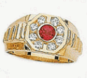 14k Cubic Zirconia and Colored Stone Ring