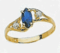 14k Cubic Zirconia and Colored Stone Ring