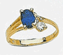 14k Cubic Zirconia and Colored Stone Ring