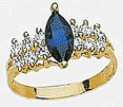 14k Cubic Zirconia and Colored Stone Ring