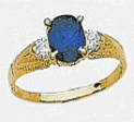 14k Cubic Zirconia and Colored Stone Ring