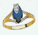 14k Cubic Zirconia and Colored Stone Ring