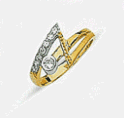 Two Tone Cubic Zirconia Ring