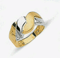 Womens Two Tone Gold Ring