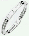Mens White Gold Bangle Bracelet