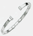 Mens White Gold Bangle Bracelet